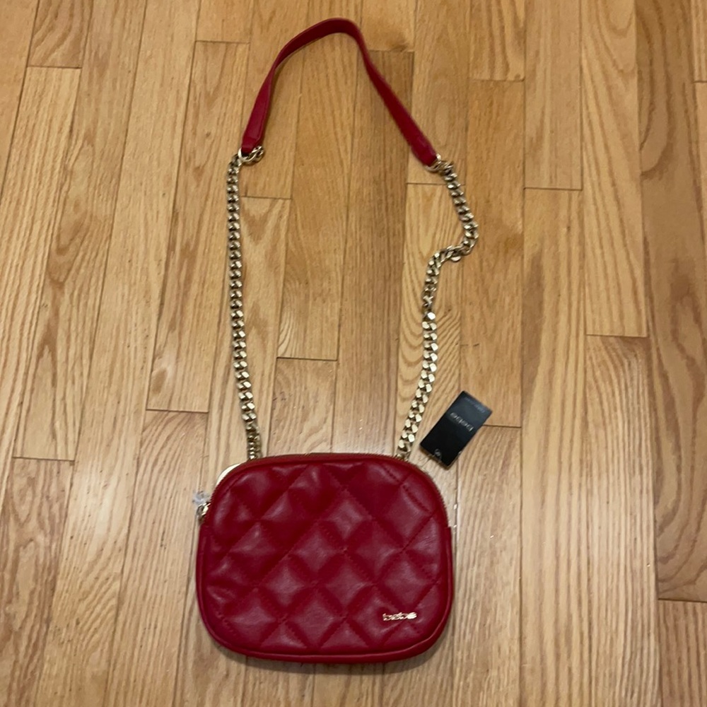 Bebe red quilted gold chain bag new with the tags